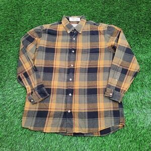 Red-Head Flannel Button Shirt Large 23x28 Shadow Plaid